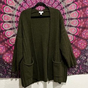 green oversized sweater